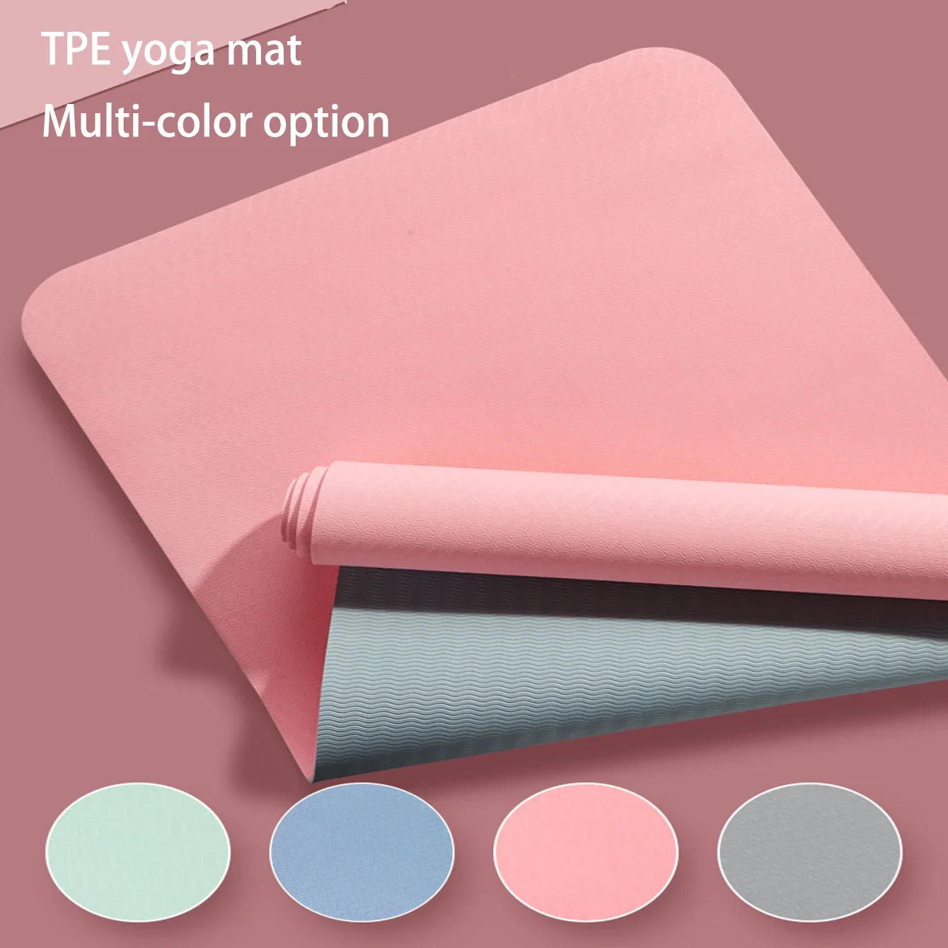 TPE yoga mat, Eco Fitness mat with strap, Professional yoga mat, Womens non-slip home training mat, Pilates Yoga Silicone mat