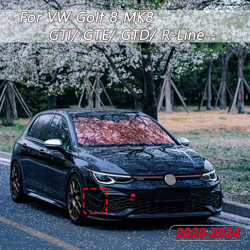 

Car Front Bumper side Air Knife For VW Golf 8 MK8 GTI GTE GTD R-Line 2020-2024 Painting Craft Gloss Black Tuning Car Accessories