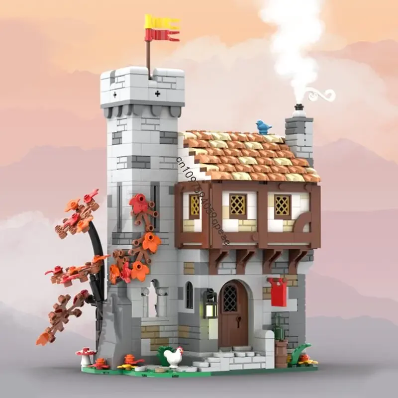 

New 867Pcs Moc European Medieval Castle Series Street View Guarded Inn Model Diy Creative Ideas Custom Puzzle Toy Birthday Gifts