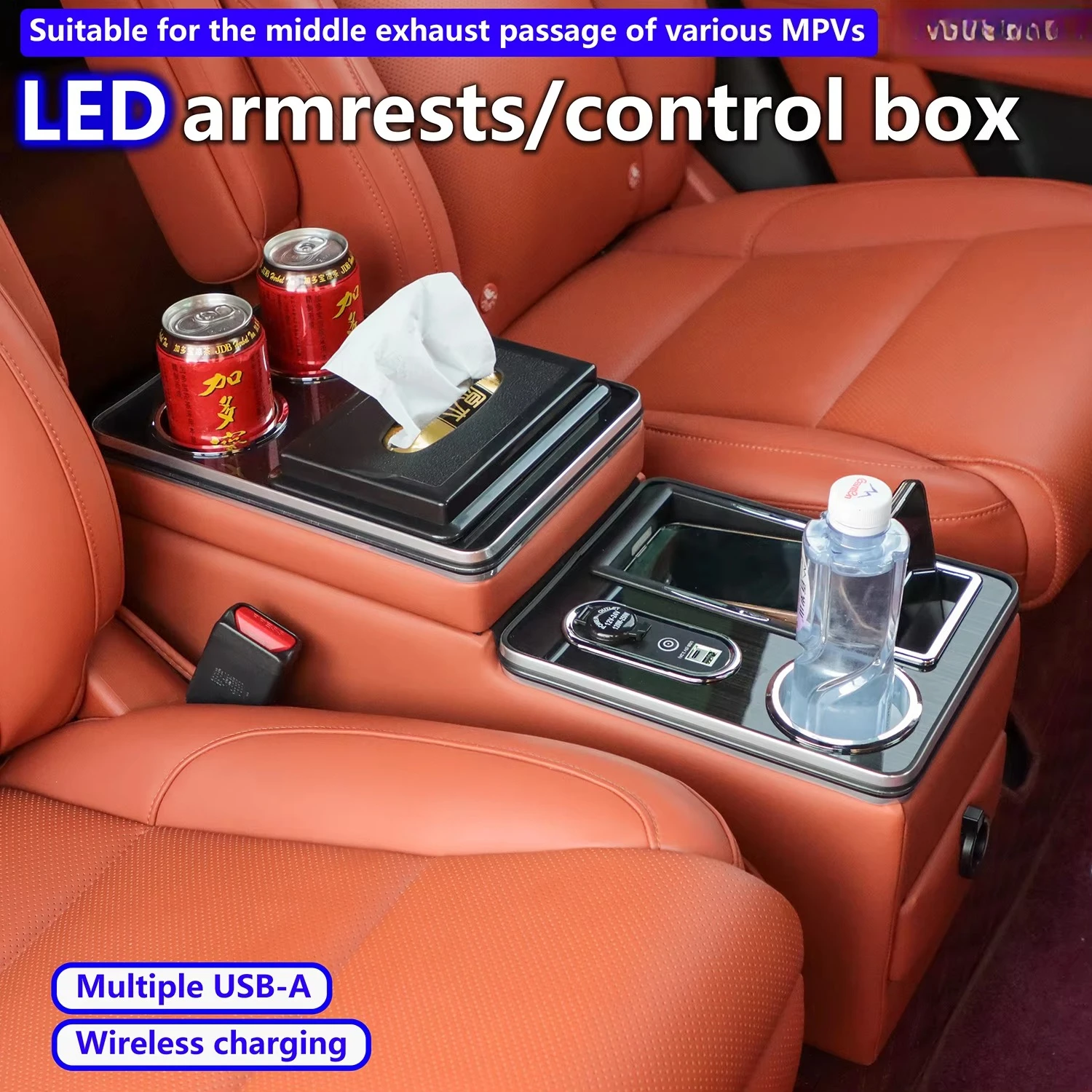 Center Console Box Car Armrest Universal Middle Row for Ideal L8 L9 With Wireless Charging Car Armrest Box