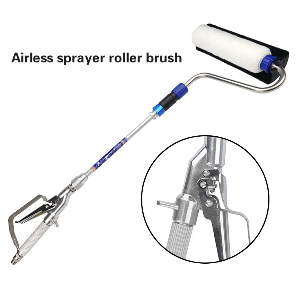 Airless Paint Sprayer Extension Pole Spray Gun Roller Kit with Brush for Latex Paint Wall Painting