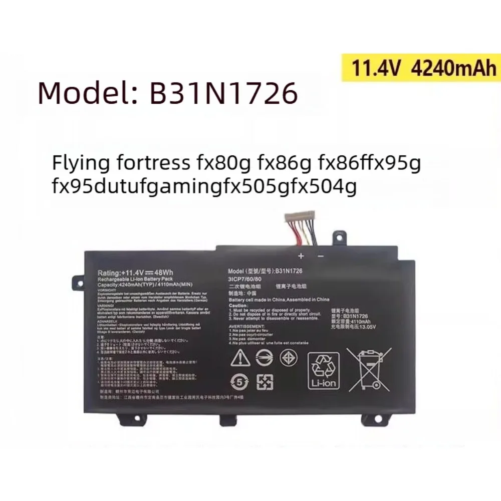 B31N1726 Laptop Battery For ASUS A15 FA506IU A17 FA706II FX80 FX80G FX80GM FX86FE TUF Gaming FX504GD FX504GE FX505DT FX505DV