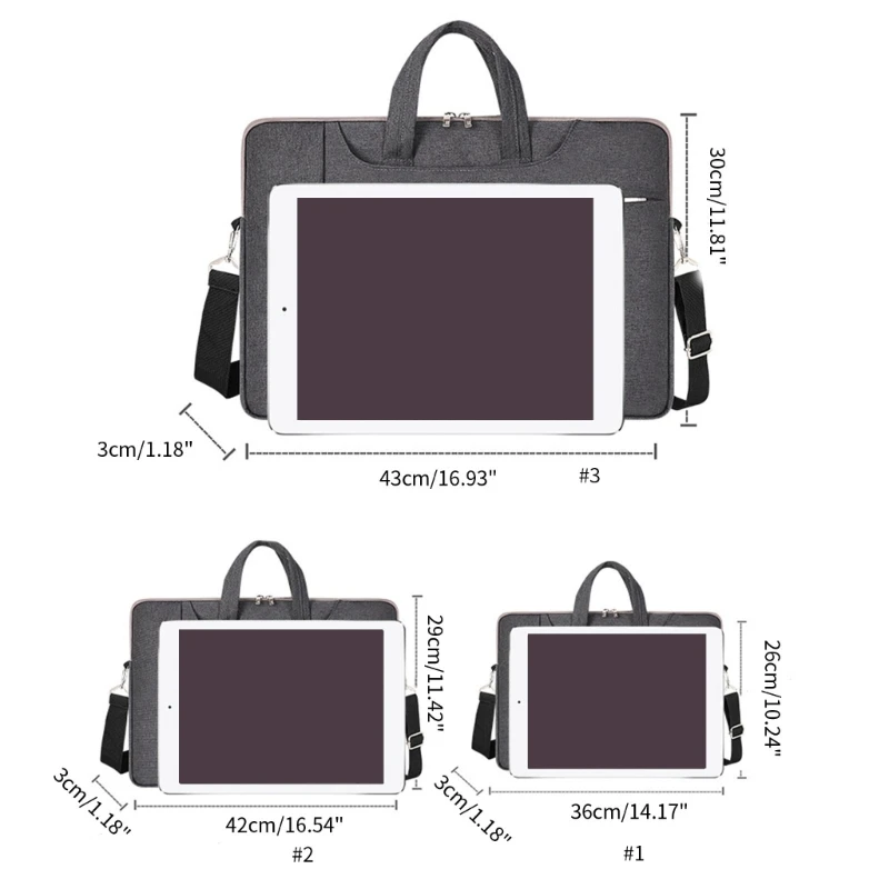 حقيبة عمل حقيبة حمل للكمبيوتر المحمول مقاس 13-15.6 بوصة حافظة واقية محمولة مقاومة لرذاذ الماء