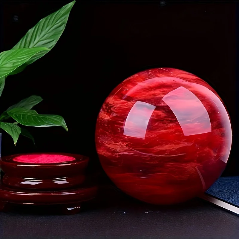 1 قطعة كرة صهر حمراء ، ديكور منزلي ، كرة عرافة ، كرة كريستال حمراء ، مدخل أثاث كرة نقل #6