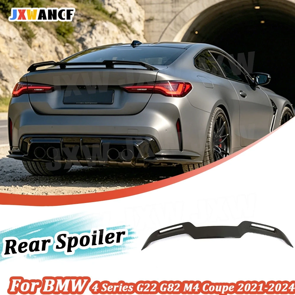 

JXWANCF Carbon Fiber for BMW 4 Series G22 G82 M4 Coupe 2021-2024 Rear Trunk Spoiler Lip Wings Rear Boot Spoiler FRP Car