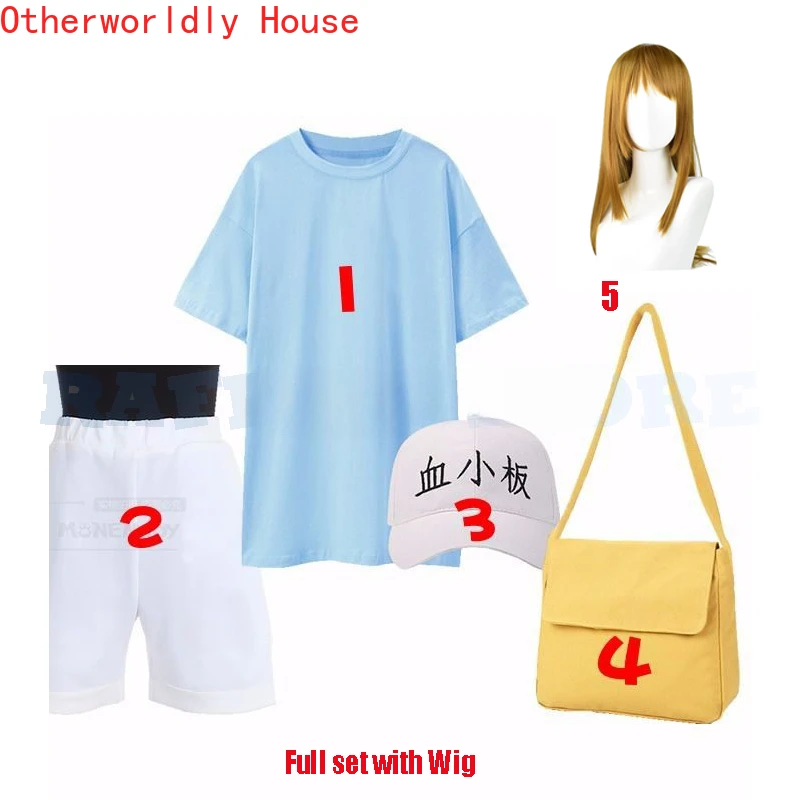 Platelet Cosplay Costume Wig Hat Bag Anime Cells at Work Cosplay Hataraku Saibou Costume Dress Shorts Cute Uniform Kids Adult