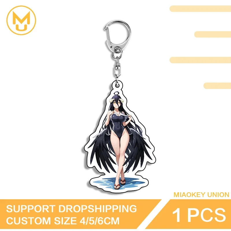 Seductive Character Albedo Exquisite Attractive Unique Shockproof Glaring Double Sided Keyring Premium Fancy Novelty Jewelry