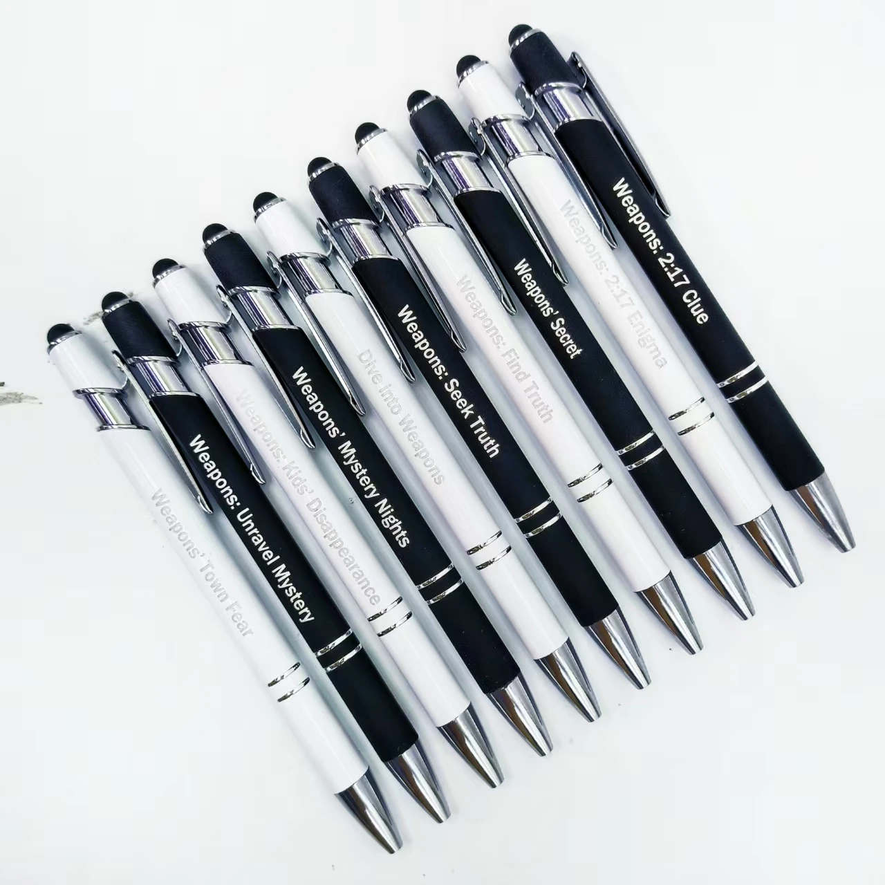 

9/18 шт., металлическая ручка для гравировки с фразой и пленкой, классические фразы, масштабируемая шариковая ручка, ежедневные офисные канцелярские принадлежности