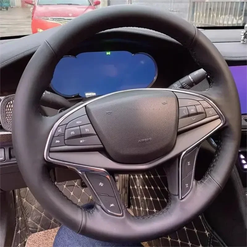 Suitable for Cadillac ATSL/XTS/CT5/XT5/XT4/XT6 steering wheel cover with genuine leather non perforated hand sewn handle cover