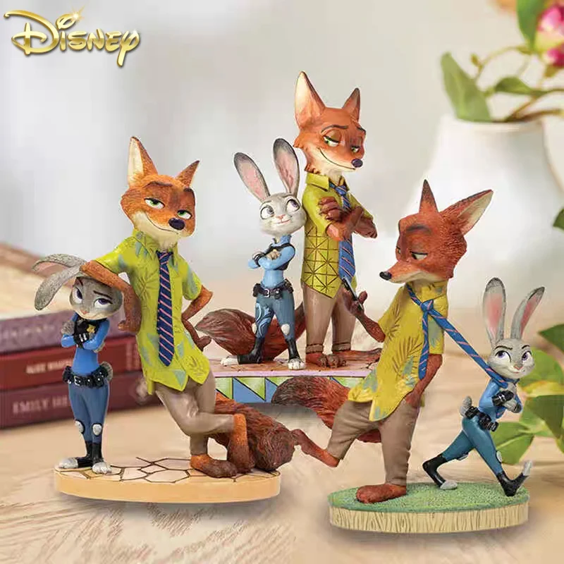 New Disney Cartoon Zootopia Nick Judy Statues Model Toys 19cm Ornaments Collectible Figures Doll Birthday Gifts For Toys