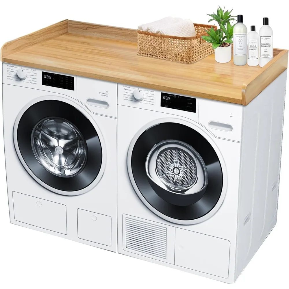 

Laundry Countertop Solid Wood, Countertop for All Front-Loaded Washing Machine and Dryer, Extra Room for Laundry Room, Oak