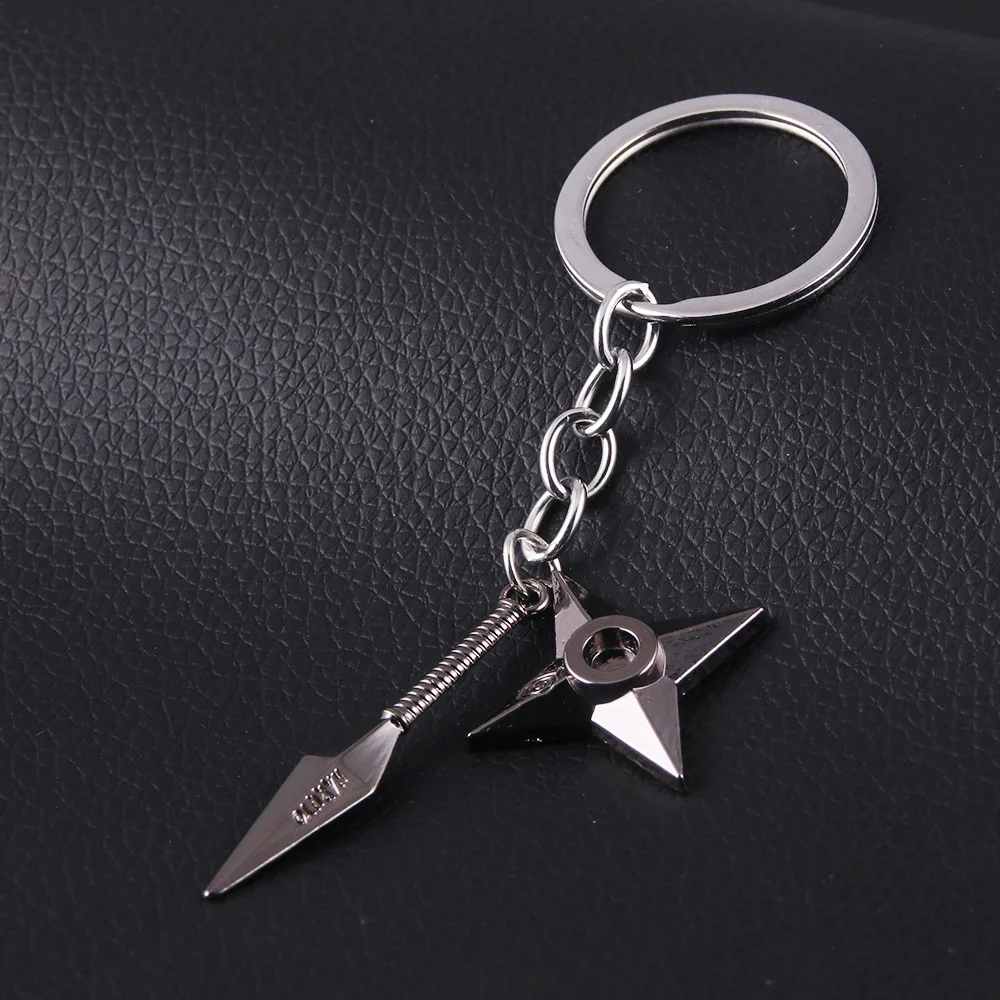Anime Ninja Tools Keychain Anime Props Kunai Shuriken Metal Model Pendant Keychain For Women Men Fans Cosplay Jewelry Charm Gift view 2