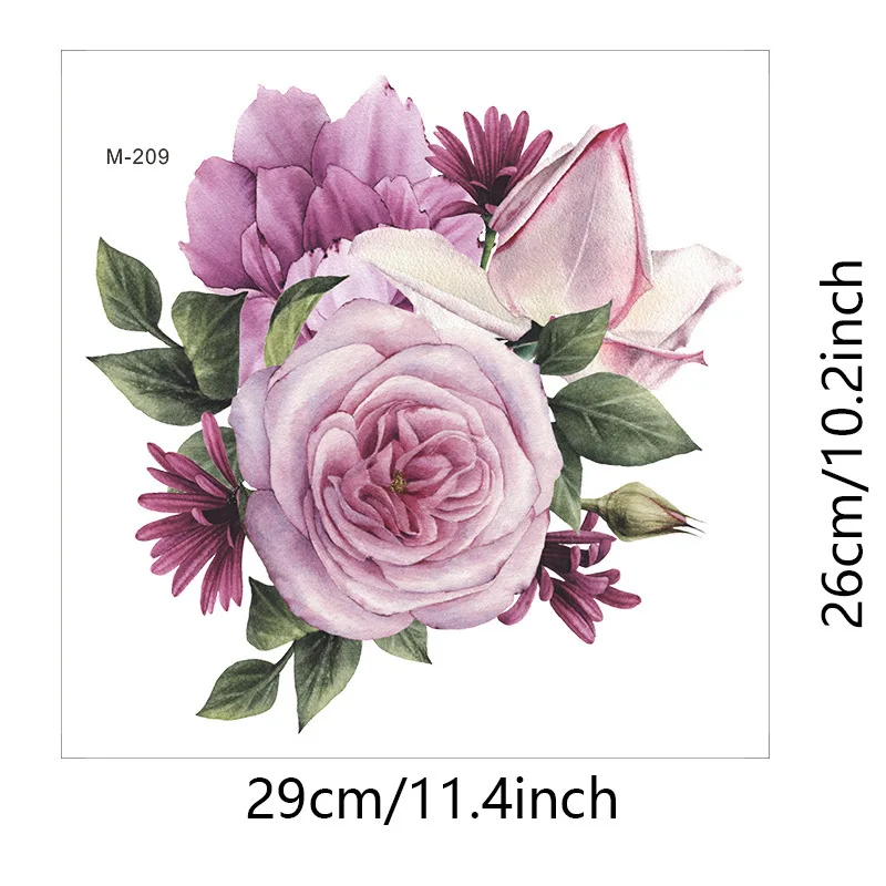 1/2pcs purple Flower Wall Stickers Waterproof Toilet Sticker Decorative Door Toilet Cover Stickers Bathroom Vinyl Decals
