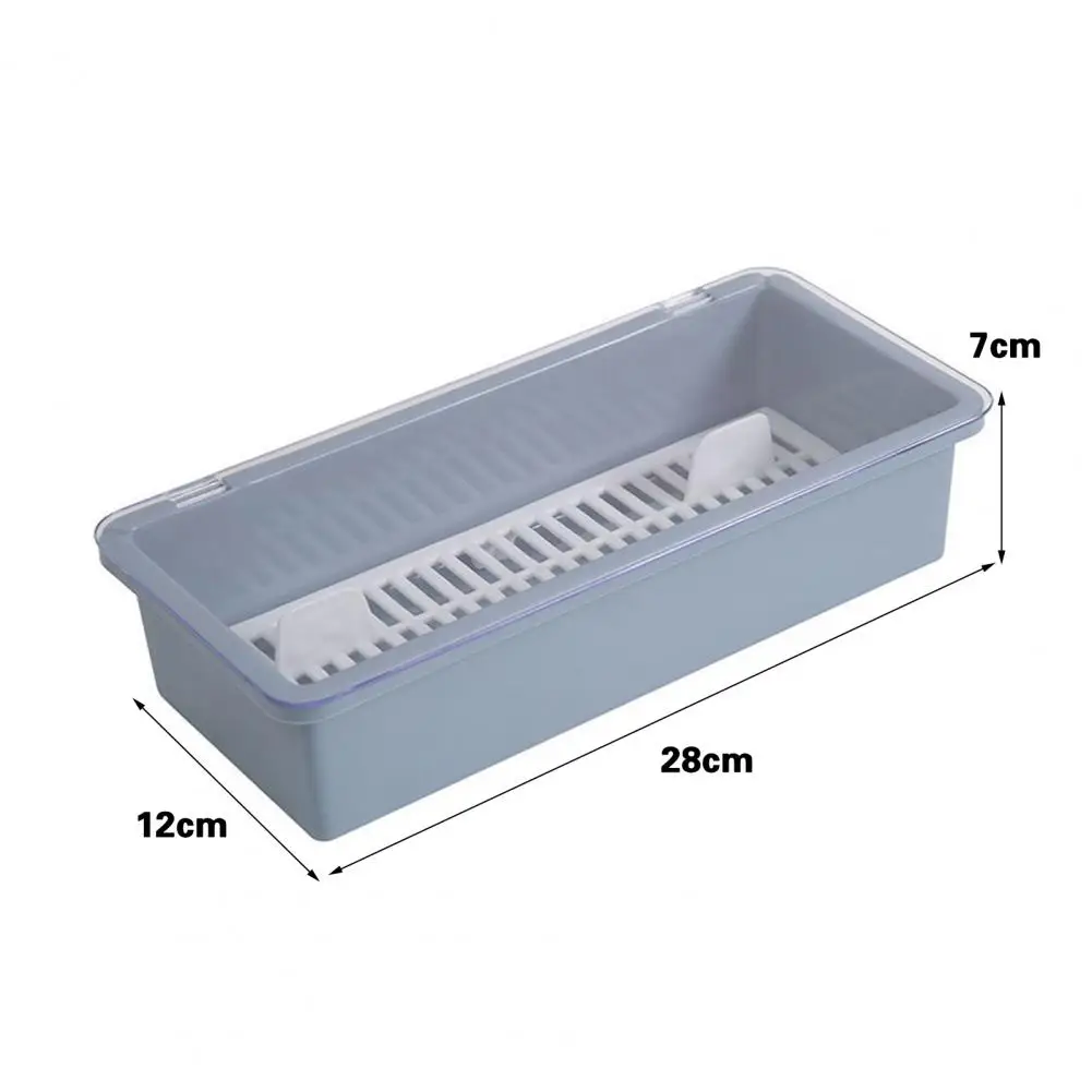 Chopsticks Storage Box Drainage Partition Transparent Cover Chopsticks Spoon Cutlery Storage Case Kitchen Supply