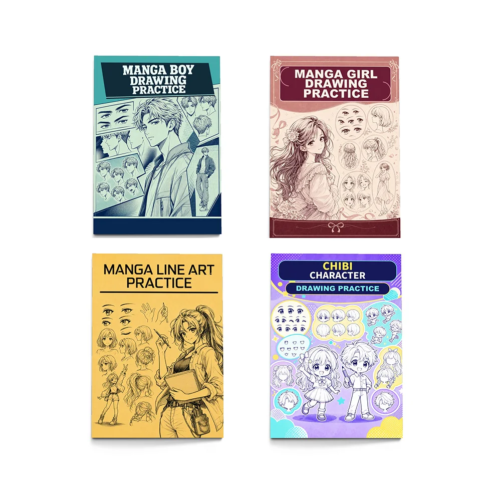 Anime Manga Line Drawing Practice Book, Line Art Tracing Workbook for Drawing Practice