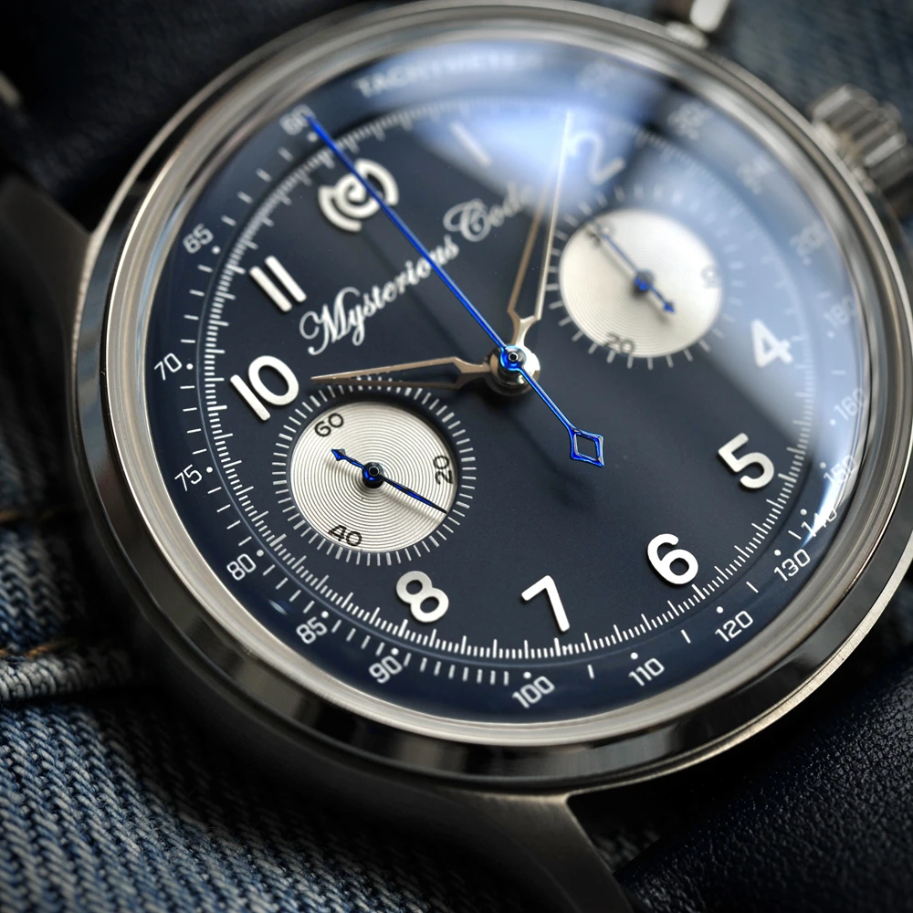Titanium Pilot Chronograph Watch ST19 Hand Wind Mechanical Wristwatches 40mm Airforce Chrono Watch Homage 1963 Military Clocks