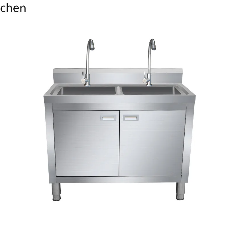 LXC Stainless Steel Sink Cabinet Kitchen Integrated Cabinet Bowl Cabinet Single Double Sink Vegetable Washing Basin Workbench