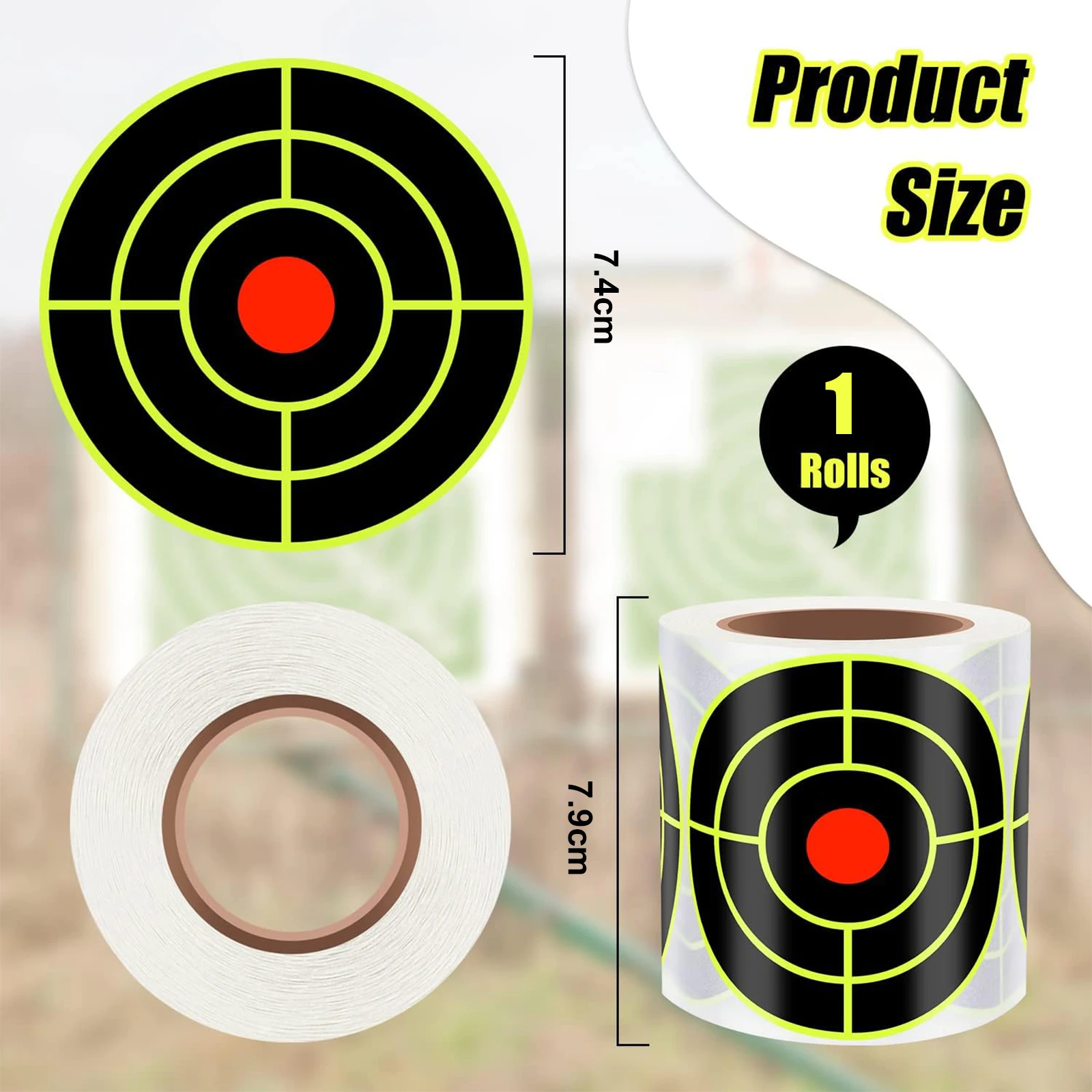 Shooting Targets Stickers 200 Pcs Self Adhesive Splatter Targets Fluorescent Yellow Impact Paper Targets for Shooting Training