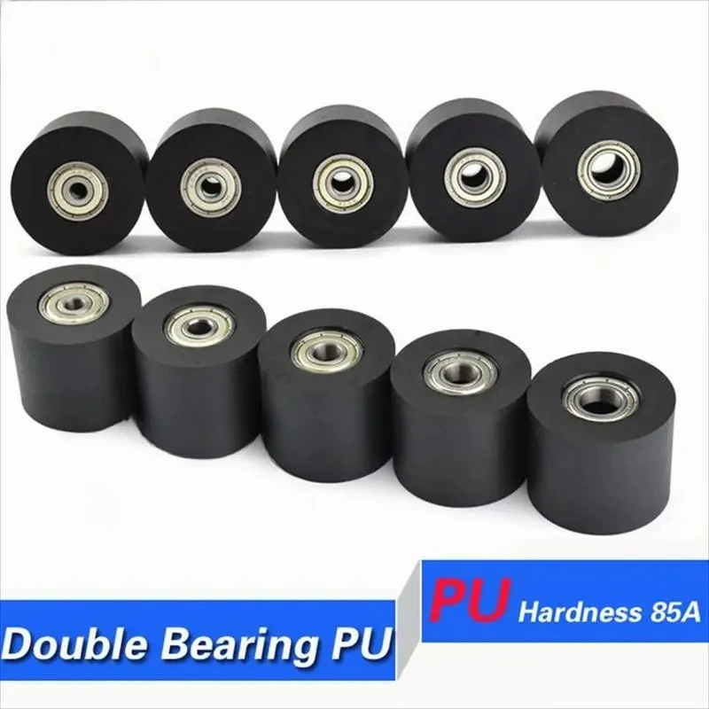 Flat wheel 30mm roller PU soft polyurethane guide plastic coated bearing pulley