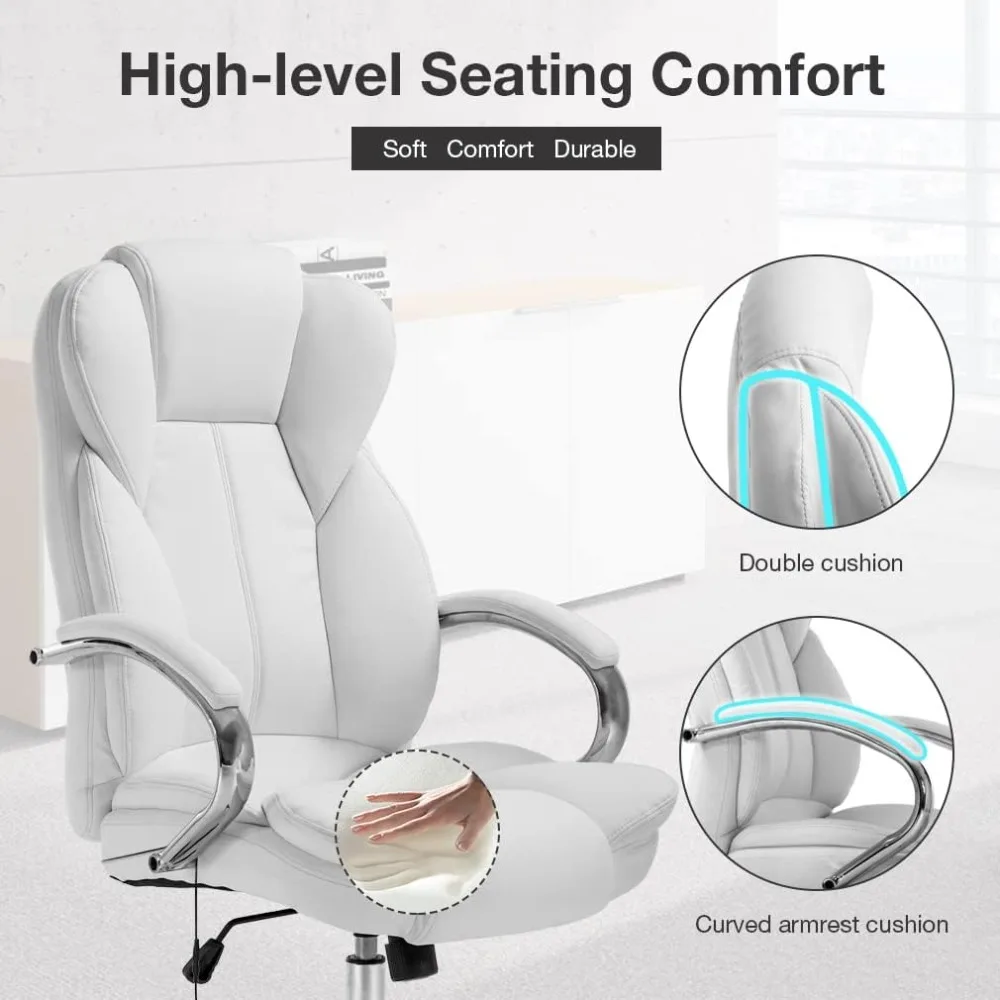 Office Chair Adjustable High Back Computer Chair PU Leather Massage Ergonomic Executive Task Rolling Swivel with Lumbar Support