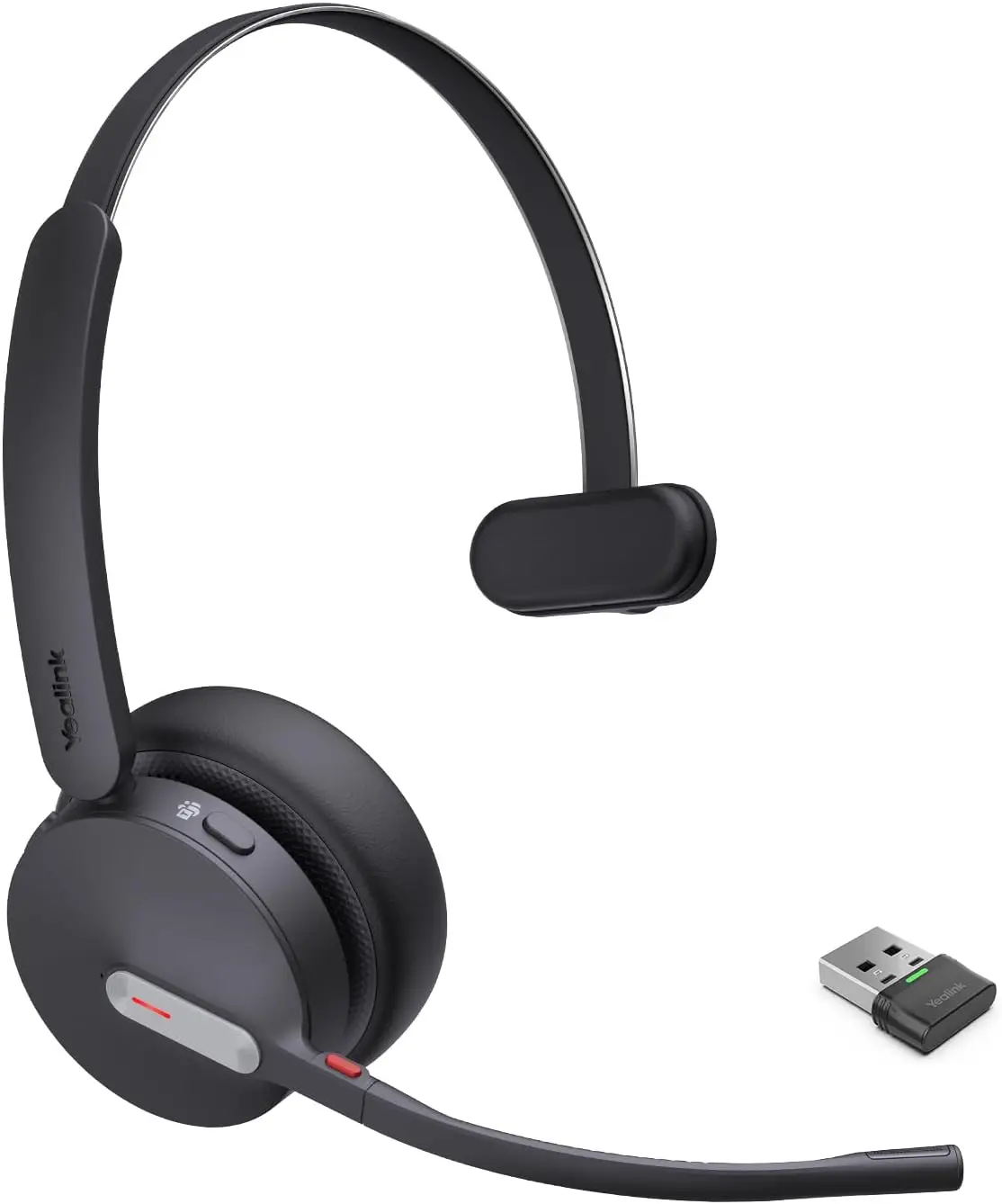 Wireless Bluetooth Headset with Microphone, 35h Battery, Noise Cancellation, Lightweight for PC Work