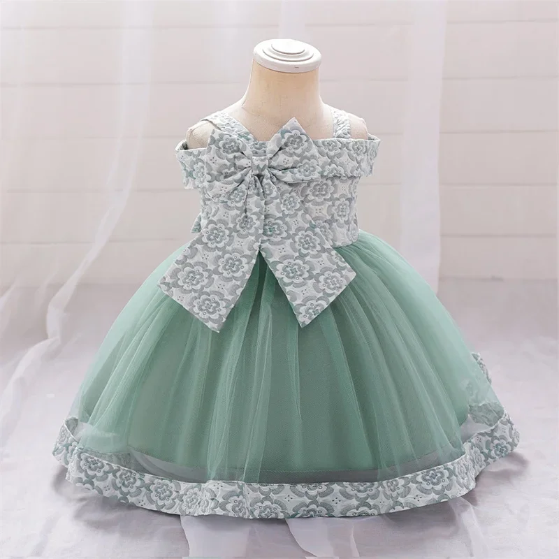 

Infant Baby Girls 1st Year Birthday Dresses Christening Gowns Baby Baptism Clothes Lace Tutu Big Bow Princess Dresses