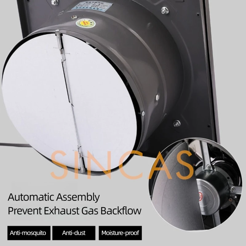 Flip Cover Adjustable Speed Range Hood Ultra-Quiet Window-Mounted Kitchen Exhaust Fan Extractor 10-inch High-Speed Ventilation