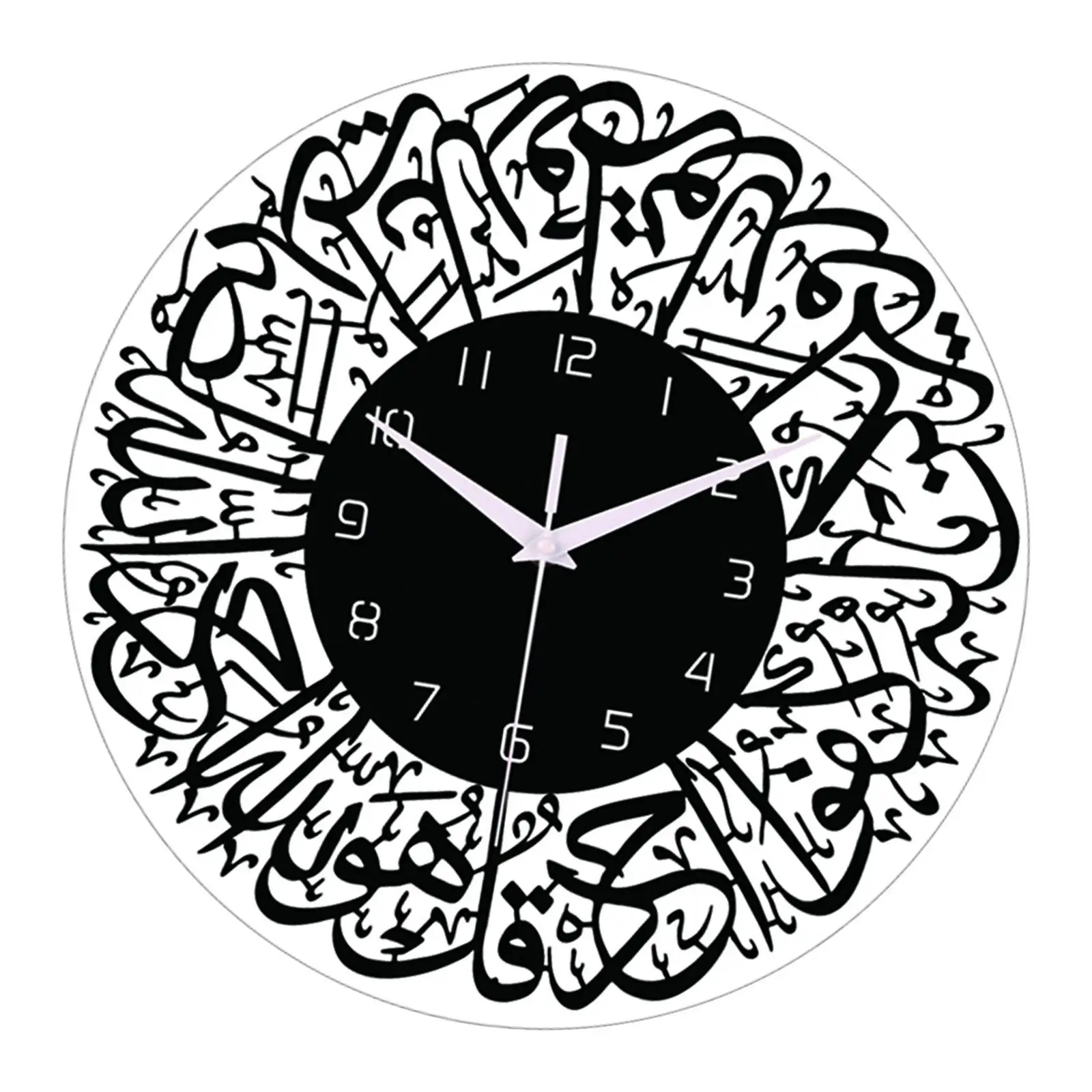 

Минималистичные мусульманские настенные часы с бесшумным механизмом, акриловые, стильный декор для спальни, ванной, кухни, гостиной