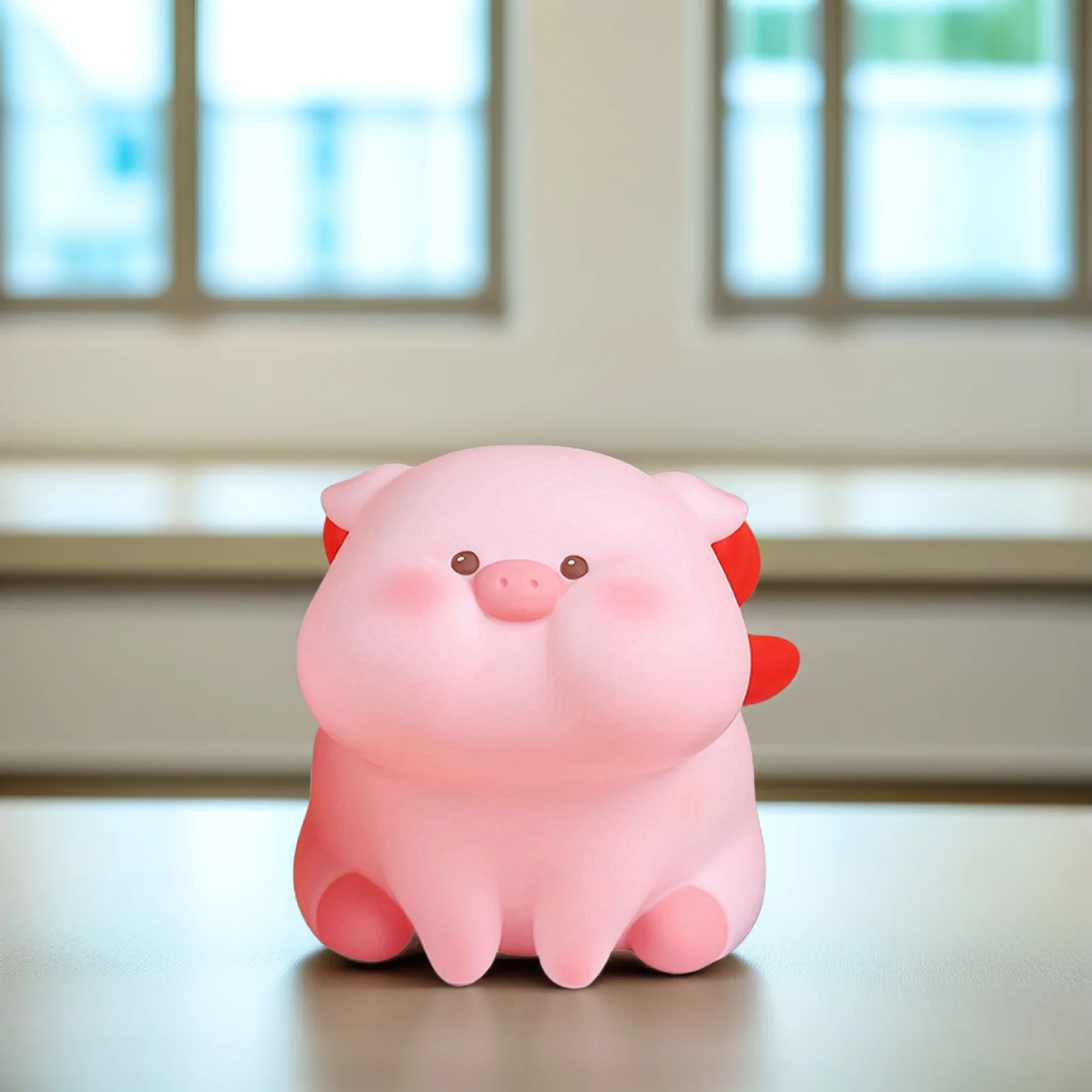 Varkenvormige spaarpot Leuke vinyl geldpot voor meisjes Muntbankopslag Desktop Spaarpot Decoratieve geldhouder Verjaardagscadeau