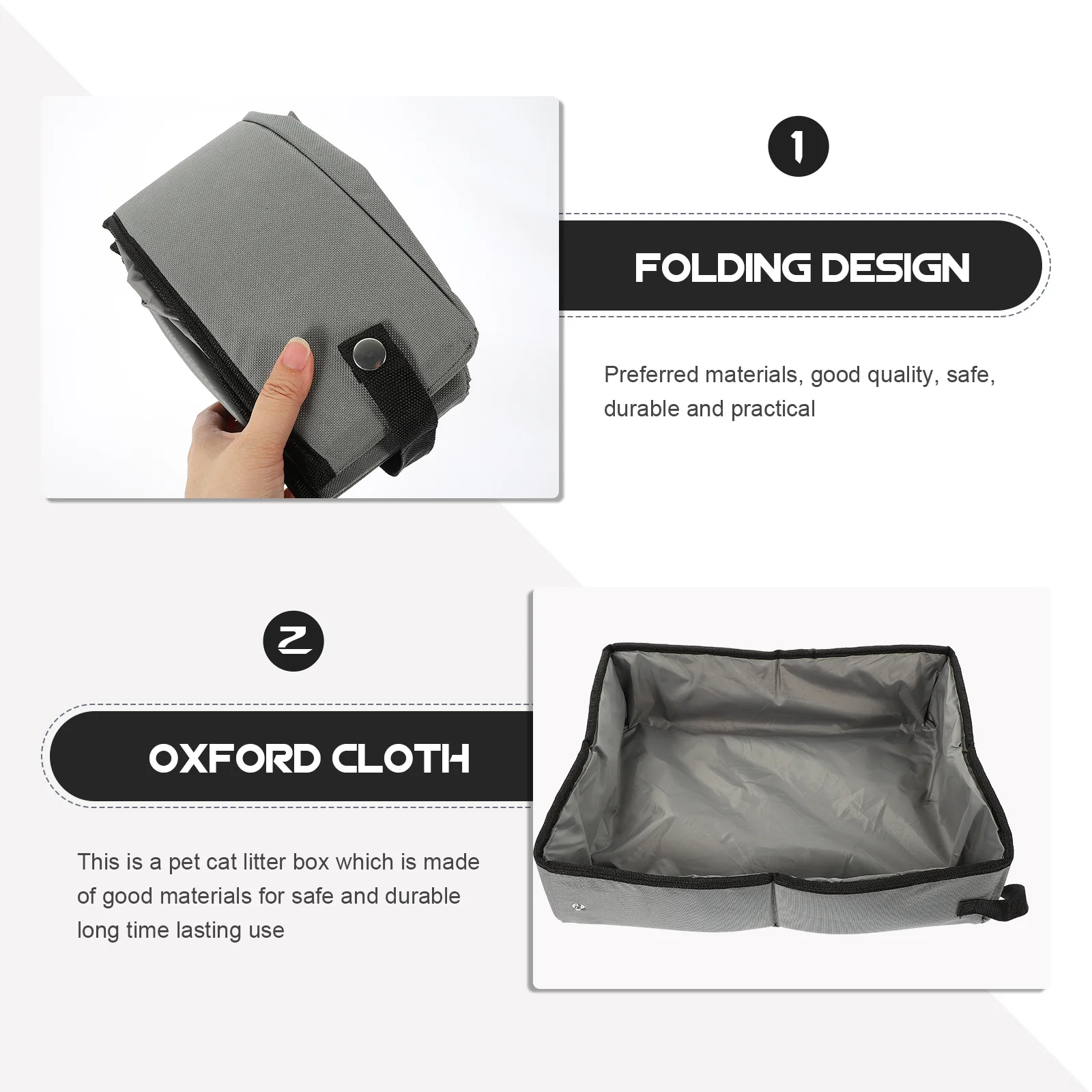 

Portable Foldable Cat Litter Box Waterproof Travel Litter Box for Cats Durable Design Practical Gift for Cat Owners