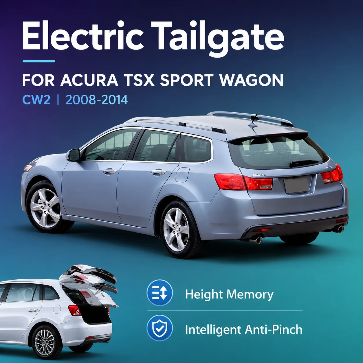 For Acura TSX Sport Wagon CW2 2008-2014 Electric Modified Tailgate Intelligent Height Automatic Lifting Key-Controlled