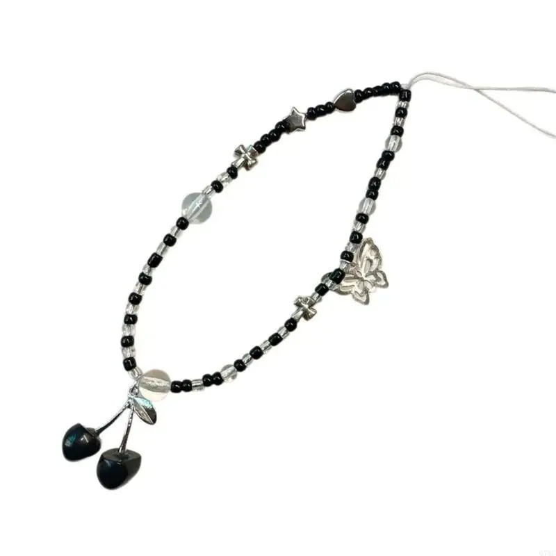 Elegant Cherry Pendant Bead Mobile Chain for Trendy Women and Youth Outfits