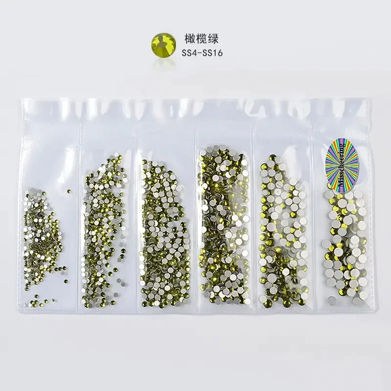 ขนาดผสม Rhinestones สําหรับตกแต่งเล็บ,20 สีคริสตัล Strass แก้วผสม, 3D เพชรอัญมณีความงามเล็บเครื่องมือ