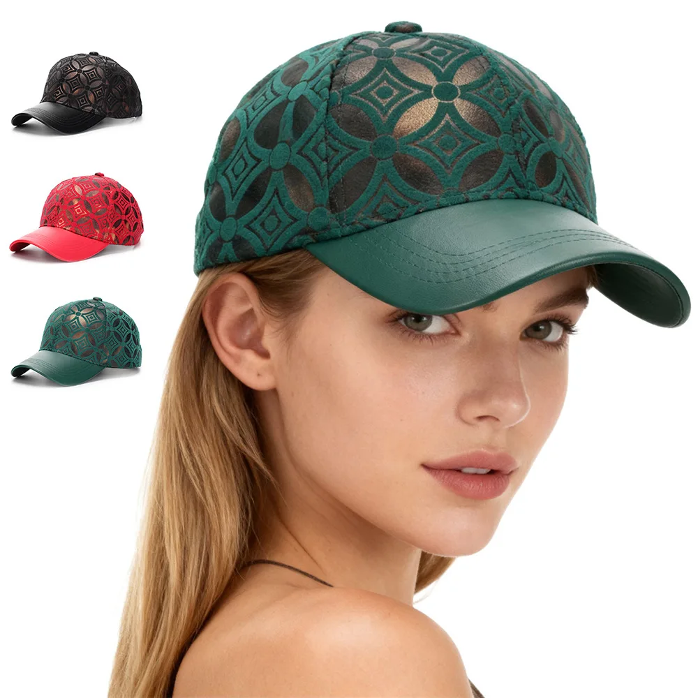 Vintage Geometric Printed Baseball Cap Adjustable Sunscreen Women Men Street Fashion Decorate All Seasons Sports Weekend Trips