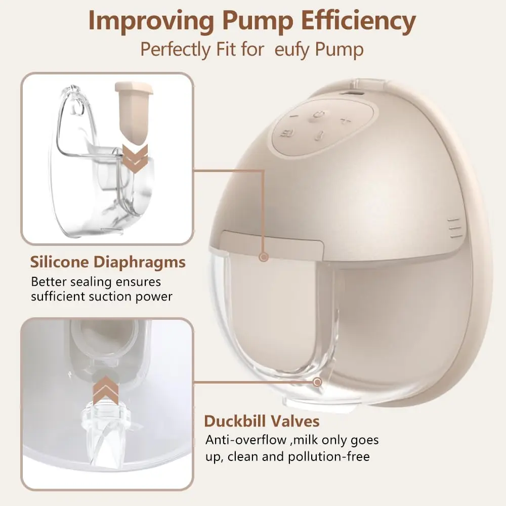 Duckbill Valves Silicone Diaphragms Compatible with eufy E10/E20/S1 Pro/S32 Replacement Parts, Wearable Pump Accessories