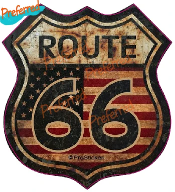 

High Quality Decal Motorcycle Racing Laptop Helmet Trunk Surf Camper Wall Vinyl Car Sticker Die-Cut for USA Route 66