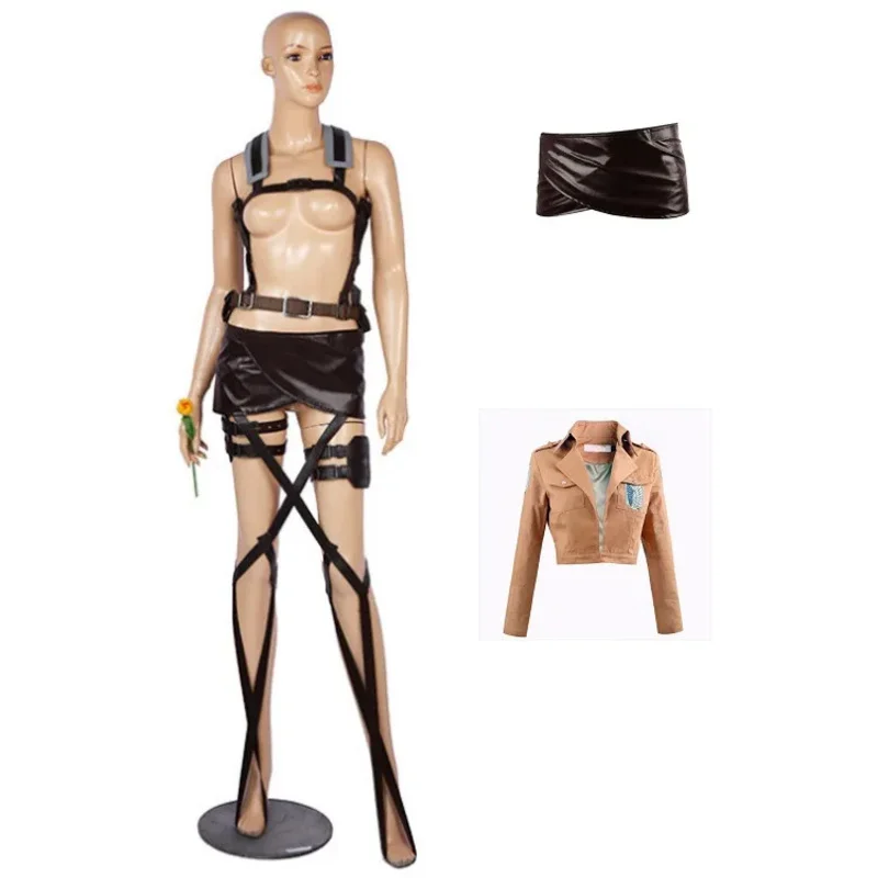 2025 novo anime cosplay traje levi ataque eren titan, jaqueta, cintos, kyojin no shingeki, perna capa traje ★ ★ ★   hh
