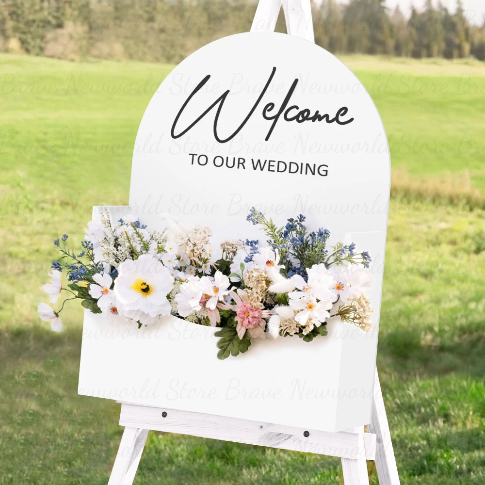 

Custom Flower Box Welcome Sign Mosaic Frame Personalized Welcome Sign Flowers Box for Wedding Baby Shower Birthday Decoration