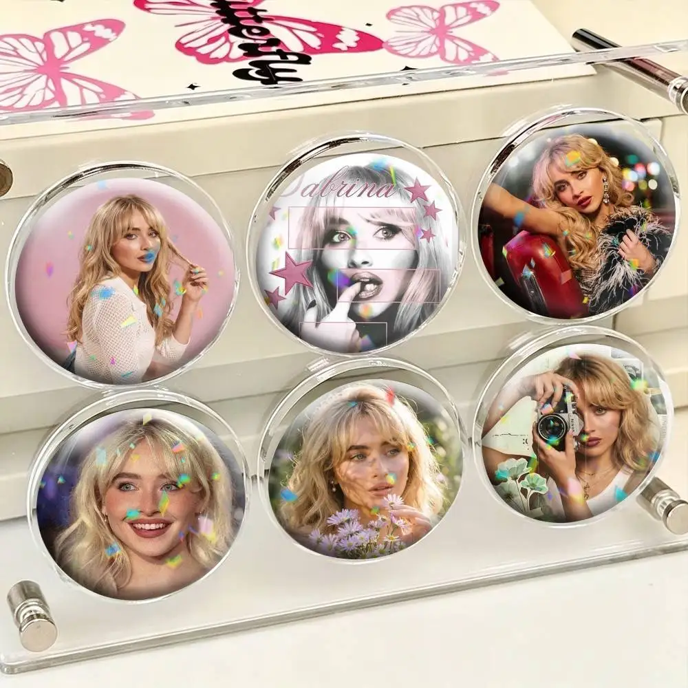 Singer Sabrina S Carpenter  25 32 44 58 75mm Badges Personalized Round Brooches Pins Accessory Gift