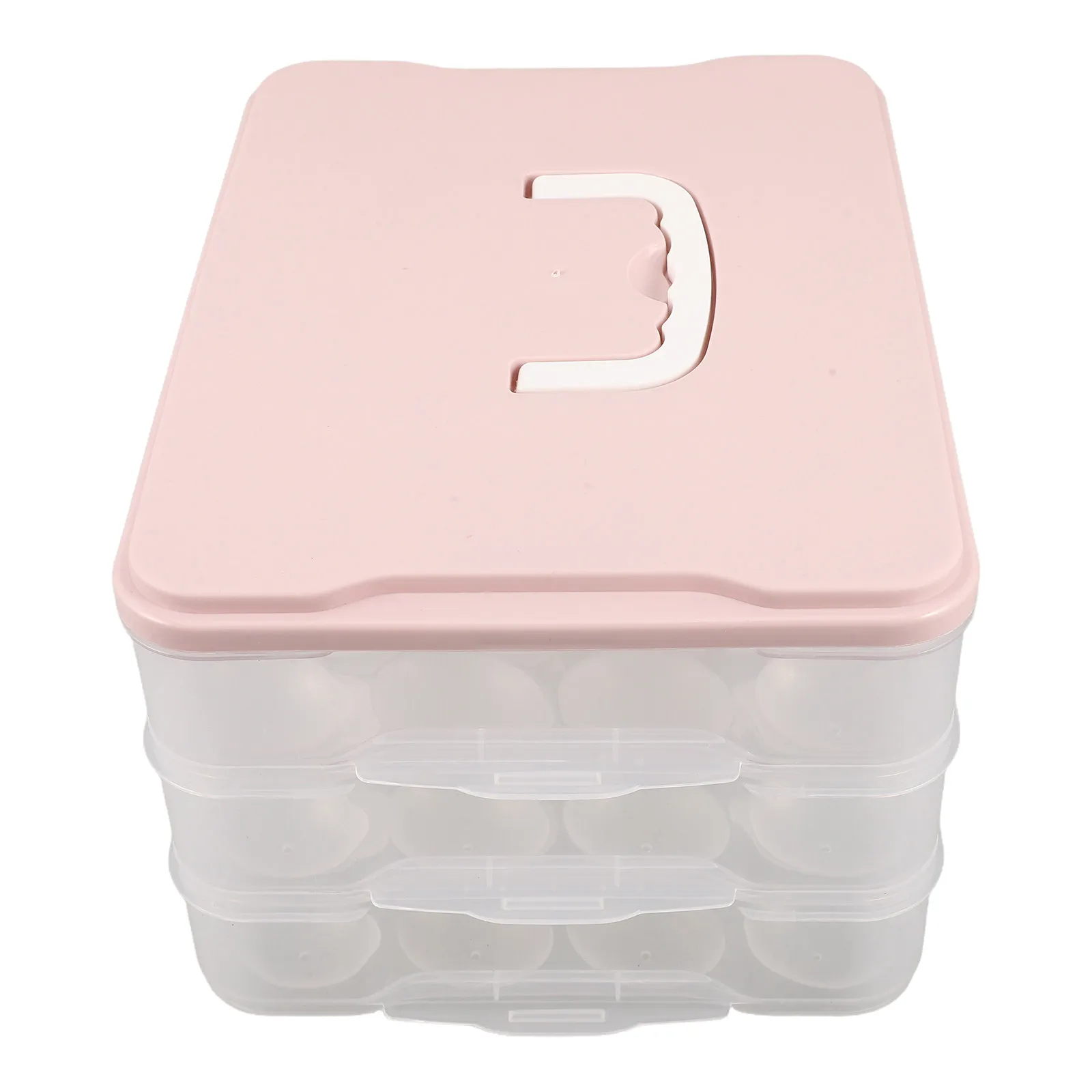Deviled Egg Containers Lid Handle Stackable Refrigerator 72-Hole 3-Layer Plastic Egg Organizer Portable Travel Picnic