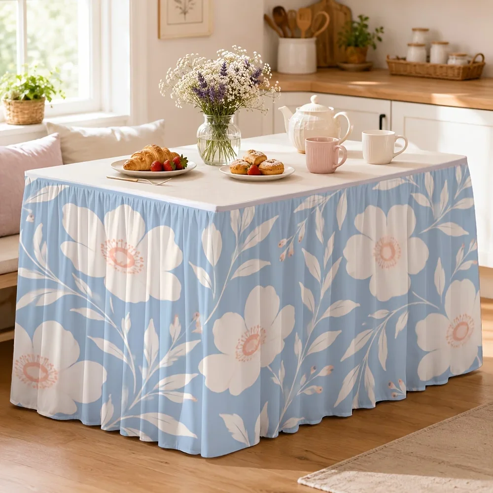 One-piece polyester floral pattern tablecloth. Suitable for weddings, banquets, meetings and exhibitions.