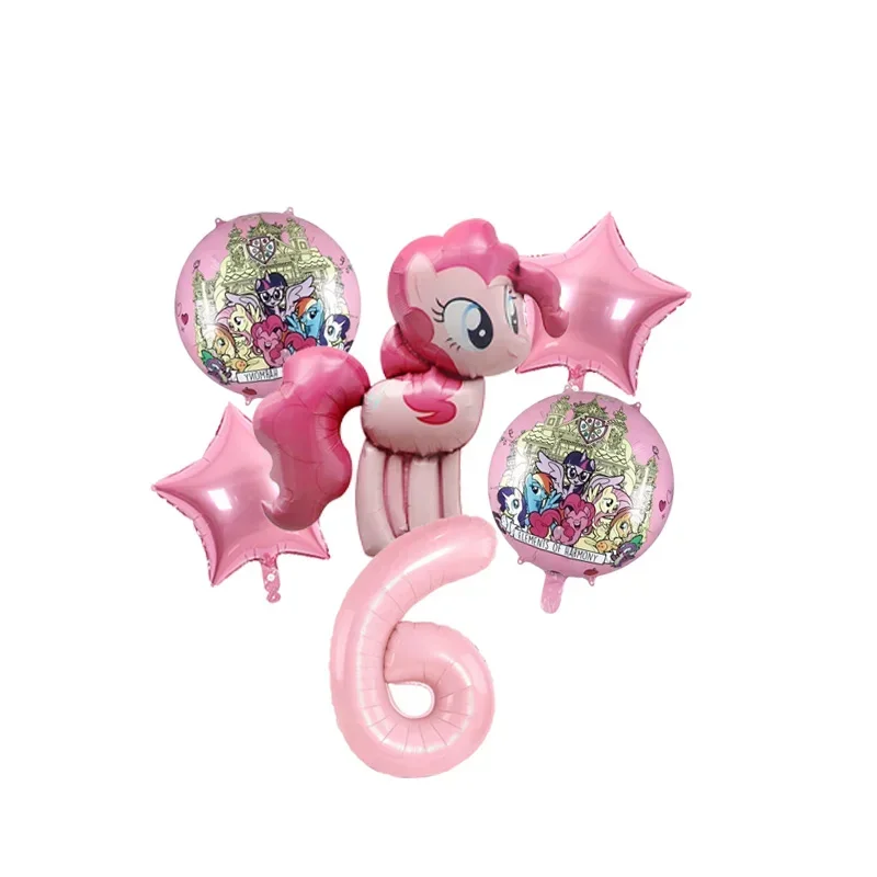 My Little Pony Birthday Balloon Bouquet Globos Set, Colorful Pony Balloons for Girls Birthday Party Backdrop Decor view 6