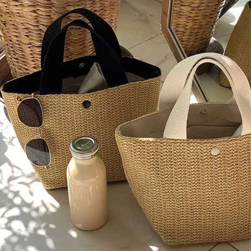 New retro casual boho style pastoral handmade woven bag 2025 summer fashion beach large capacity women's natural fiber tote bag