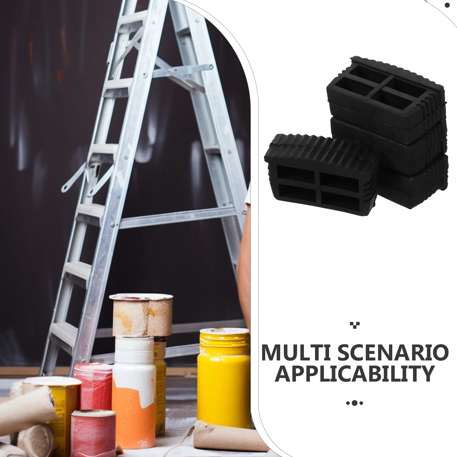 4pcs Ladder Foot Covers Rubber End Caps Non Slip Stabilizer Replacement Feet Pads Safety Protection  Ladder Non Slip Foot Pads