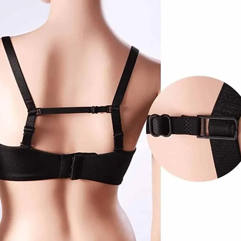 1/10pcs Nylon Elastic Bands for Women's Adjustable Bra Strap Holder DIY Sewing Invisible Non-slip Shoulder Straps Belt Buckle