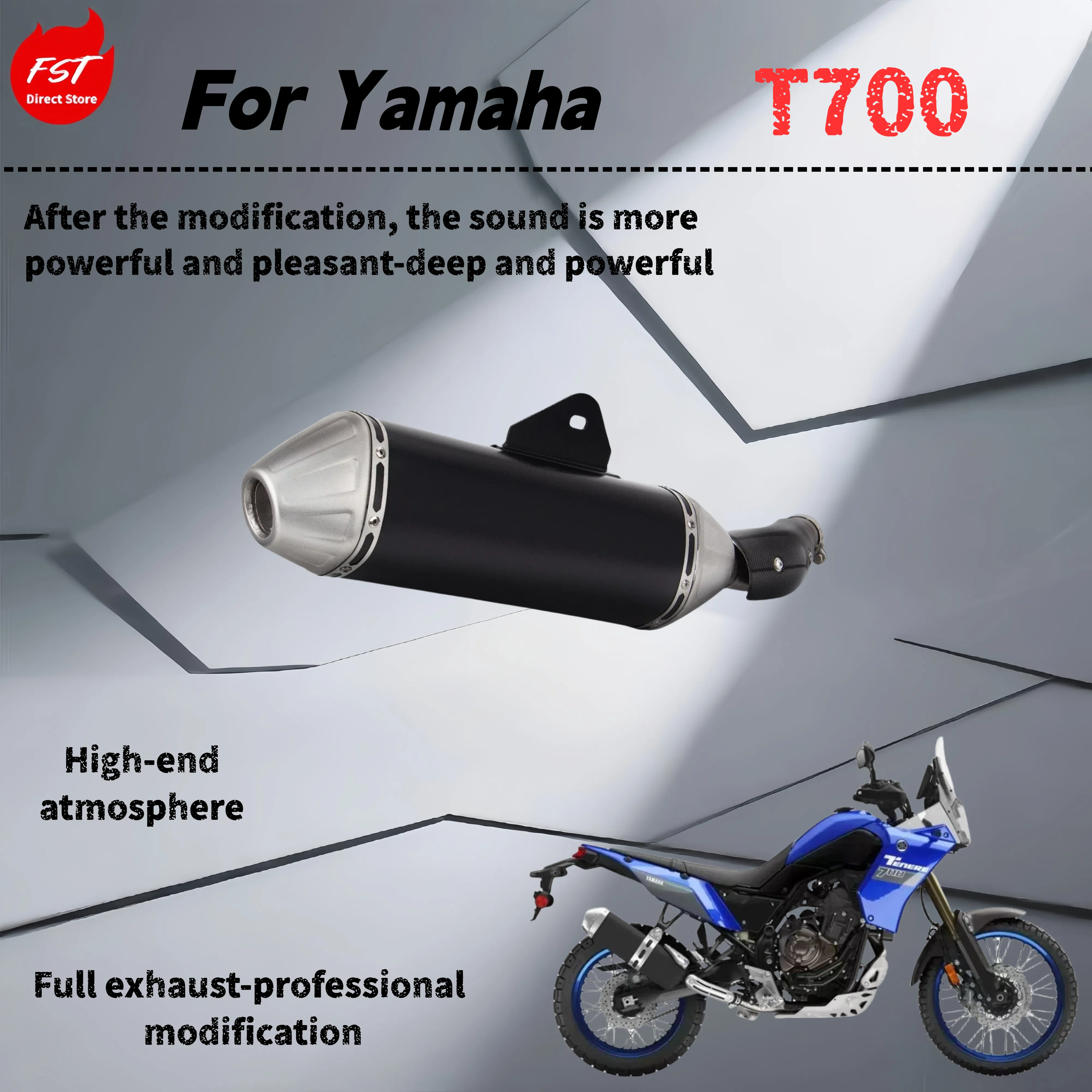 

For Yamaha T700-Modified tail exhaust pipe-the sound is deep, rich and powerful