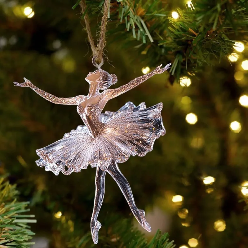 スパークリングバレエダンサークリスマスデコレーションアクリルバレエダンサーダンスデコレーション
