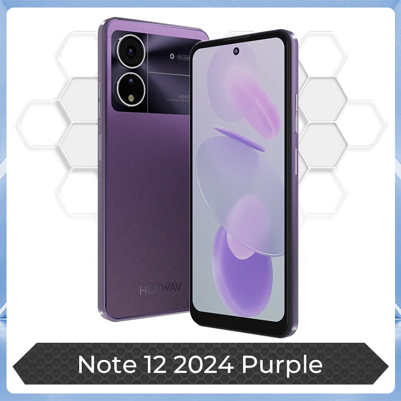 HOTWAV Note 12 2024 6.8 ''HD + Smartphone Android 14 OS 6 GB 128 GB Mobiele telefoon 48 MP + 16 MP Camera 5160 mAh Octa-core Cellpone