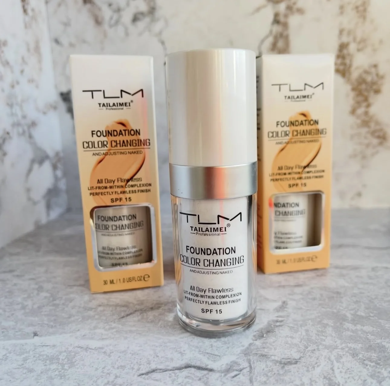 TLM Podkład w płynie zmieniający kolor Rozjaśniający Nawilżający Długotrwały Korektor Całodniowy Bezskazowy Markowy Róż do Policzków Makijaż do twarzy