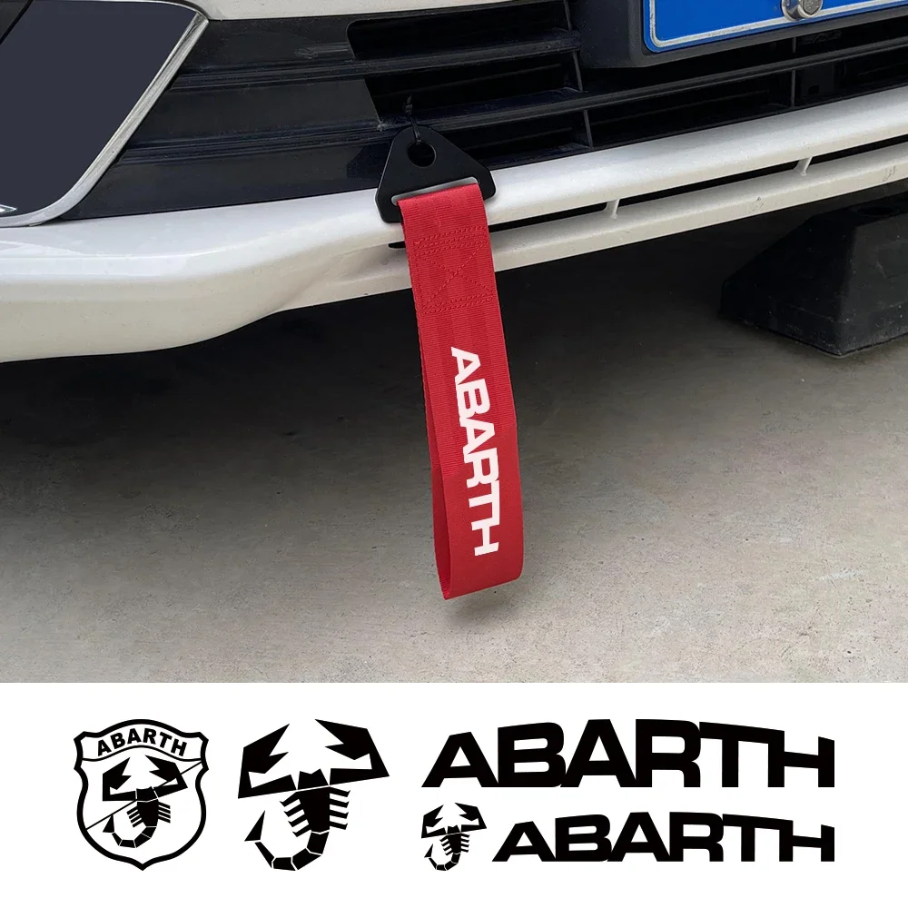 Car Decorative Nylon Bumper Trailer Towing Ropes For Fiat 500 Abarth Panda Tipo Egea Doblo 124 Spider Stilo Car Accessories